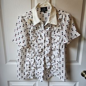 MSRP $72 NWT The Moon Hearts Button Down Size S